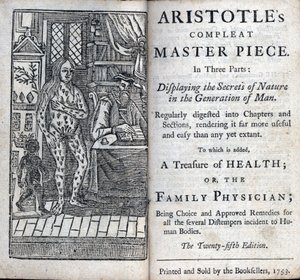Frontespizio di un trattamento medico del filosofo greco Aristotele (384-322 a.C.). (ARISTOTLE