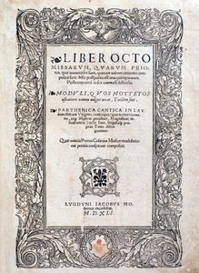 Frontespizio da Liber octo missarum (1541) da Unknown artist