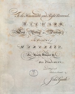 Frontespizio di "I salmi" di Benedetto Marcello da Unknown artist