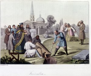 Funerale secondo il rito ortodosso in Russia - in "Il Costume Antico e Moderno" da Unknown artist