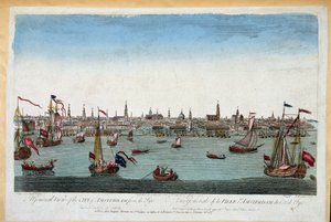 Veduta generale di Amsterdam presa dal mare XVIII secolo (incisione) da Unknown artist