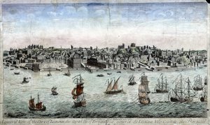 Veduta generale di Lisbona, Capitale del Portogallo - incisione da Unknown artist