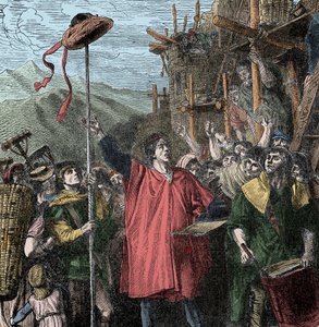 Il cappello di Gesler - Il balivo Hermann Gessler erige un palo ad Altdorf e vi appende il suo cappello, costringendo gli abitanti a inchinarsi davanti. Guglielmo Tell da Unknown artist