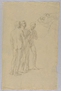 Gruppo di tre nudi maschili da Unknown artist