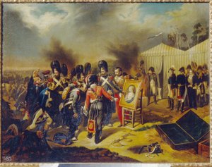 Guerre napoleoniche, Campagna di Russia (1812): la guardia reale di Napoleone I ammira il ritratto del figlio dell