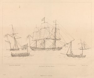 HM Yacht The Prince Regent e la sua scialuppa da Unknown artist