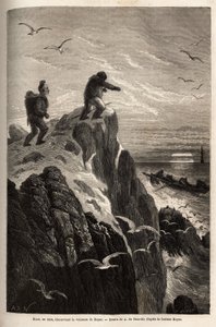 Hans, un cacciatore che aveva accompagnato i dottori Hayes e Kane in una precedente spedizione artica, prima di abbandonarli per stabilirsi in un villaggio eschimese, segnala la nave di Hayes nella speranza di essere rimpatriato nel 1860. Incisione per ill da Unknown artist