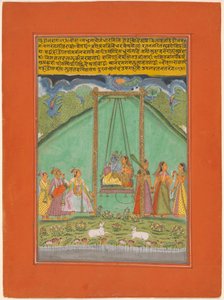 Hindol Raga, pagina di un set di Ragas musicali (Ragamala)