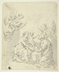 Sacra Famiglia con angeli da Unknown artist