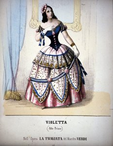 Illustrazione del personaggio di Violetta Valéry nella 