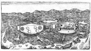 Illustrazione della fine del XVIII secolo su come navigare sott