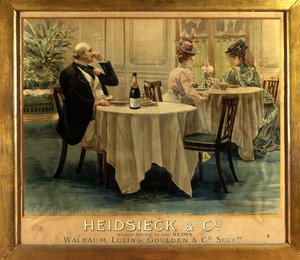 In un ristorante - Poster pubblicitario per Champagne Heidsieck, fine XIX secolo da Unknown artist
