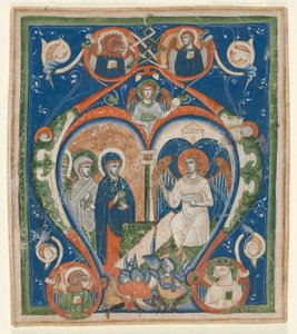 Iniziale A [ngelus Domini descendit] da un Antifonario: Le Tre Marie al Sepolcro da Unknown artist