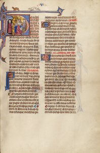 Iniziale D: Un uomo che parla a un giovane e tre uomini davanti a un giudice da Unknown artist