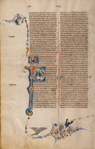 Iniziale P: San Paolo che consegna una lettera a un vescovo da Unknown artist