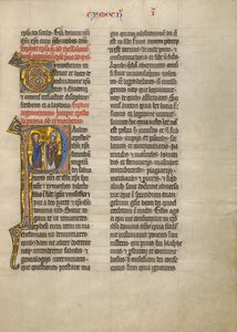 P iniziale: San Paolo con un libro e un vescovo da Unknown artist