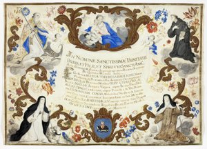 Certificato di Investitura di Suor Maria Theresa Baglioni da Unknown artist