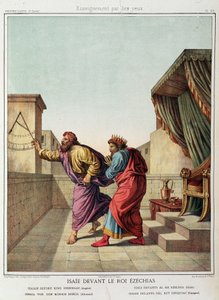 Isaia davanti al re Ezechia in "Storia Sacra", ed. Hachette da Unknown artist