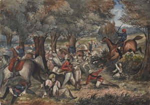 Cavalleria Jat Yeomanry a Bolwal sulla frontiera del Nepal da Unknown artist