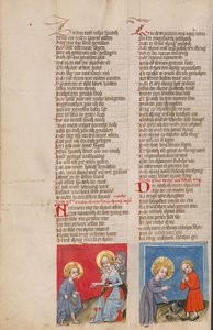 Gesù davanti a Maria e Giuseppe; Gesù e un bambino con una brocca rotta da Unknown artist