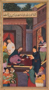 Gesù scrive per terra, da uno Specchio di Santità (Mir’at al-quds) di Padre Jerome Xavier da Unknown artist