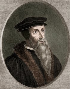 Giovanni Calvino - Jean Calvin 1509-1564 - incisione - XIX secolo