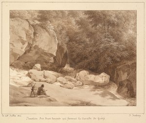Giunzione dei due torrenti che formano la cascata di Grésy da Unknown artist