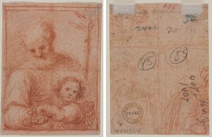 Giuseppe e Bambino (recto); Frammento di Due Figure (verso) da Unknown artist