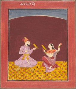 Kamod Raga della famiglia "Dipak Raga", pagina da una serie di Ragamala da Unknown artist