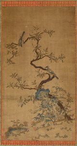 Arazzo Kesi di due uccelli e un albero in fiore da Unknown artist