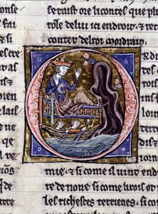 Re Modreius. Manoscritto: Conquista del Santo Graal, scritto 717 anni dopo la passione del nostro Signore. Biblioteca municipale di Rennes, ms. 255 (Collezione di romanzi della Tavola Rotonda); Parigi