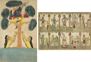 Krishna Ruba i Vestiti delle Pastorelle (Gopi) (recto); Das Avataras, Dieci Incarnazioni di Vishnu (verso) da Unknown artist