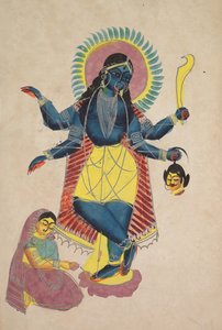 Krishna come Kali Venerato da Radha da Unknown artist