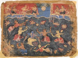Krishna che Gioca con le Gopi nel Fiume Jumna, da un Bhagavata Purana da Unknown artist