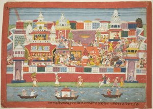 Il matrimonio di Krishna con Kalinda, pagina di un manoscritto disperso del Bhagavata Purana da Unknown artist