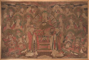 Ksitigarbha Bodhisattva con assemblea da Unknown artist