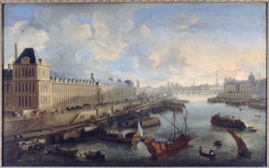 La Grande Galerie del Louvre, il Pont-Neuf, la Cité, il collegio dei Quatre-Nations, circa 1670, sulla Senna la galera reale, attuali 1° e 6° arrondissement, tra il 1670 e il 1685