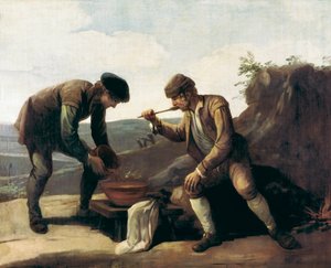 La Sopa Boba o la colazione, dipinto anonimo del XVIII secolo. Madrid. Fondazione Lazaro Galdiano da Unknown artist