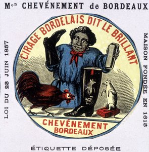Etichetta di "Bordelais polish detto il Brillante: Chevènement de Bordeaux", XIX secolo