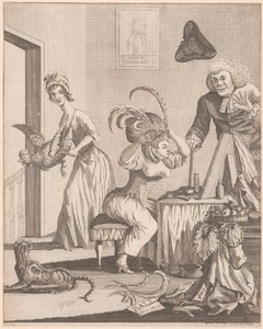Signora che si prepara per una serata al ballo da Unknown artist