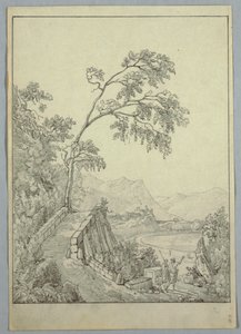 Paesaggio con figure classiche da Unknown artist