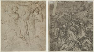 Laocoonte (recto); Battaglia del Ponte Milvio (frammento) (verso) da Unknown artist