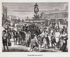 Le Pont Neuf sotto Luigi XIII - Incisione del XIX secolo da Unknown artist