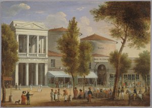 Il teatro delle Varietà e il passaggio dei Panorami, boulevard Montmartre, circa 1825 da Unknown artist