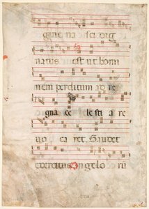 Foglio di un Antifonario: Musica (verso)