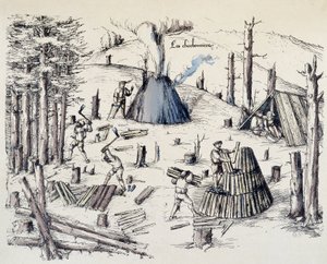 Les charbonniers - in "La croix aux mines" da Unknown artist