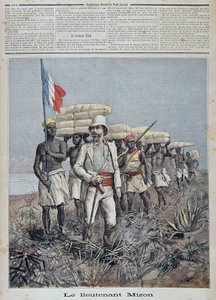 Il tenente Mizon guida una colonna di esplorazione in Africa Centrale - in "Le petit journal" del 09/07/1892 da Unknown artist