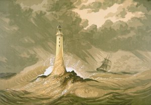 Faro con nave a vela da Unknown artist
