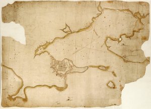 Fortezza e porto di Louisburg, Capo Bretone, c.1745