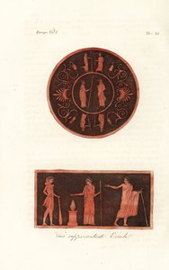 Lisandro e Agesilao II di Sparta (in alto) ed Ercole in pelle di leone con clava a un sacrificio con Deifobo, re di Amiclea in Laconia, e sua moglie (in basso) da Unknown artist